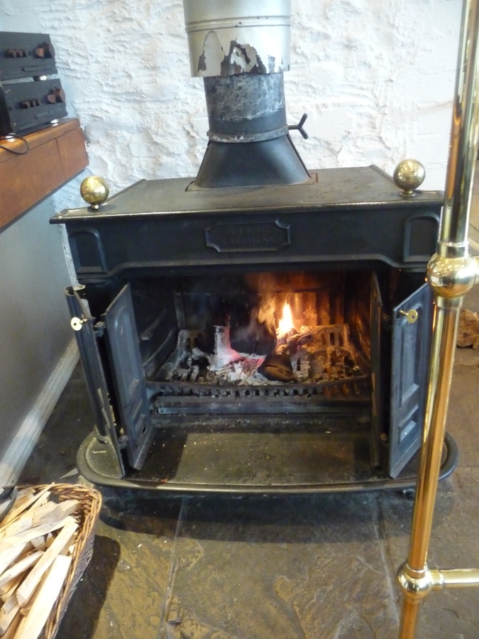 Welcome log fire inside the Devonshire Arms Bolton Abbey Yorkshire