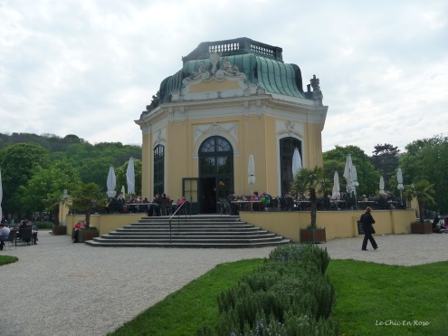 Today the Kaiser Pavilion at Schoenbrunn Zoo (Vienna Zoo) is used as a cafe/restaurant. It is situated in the centre of the zoo grounds