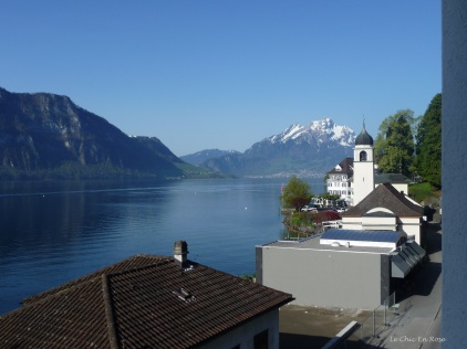 View back in the direction of Lucerne from Post Hotel Weggis