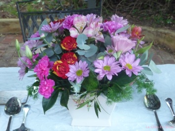 Beautiful arrangement of flowers for Christmas
