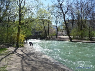 River Eisbach near the surf wave
