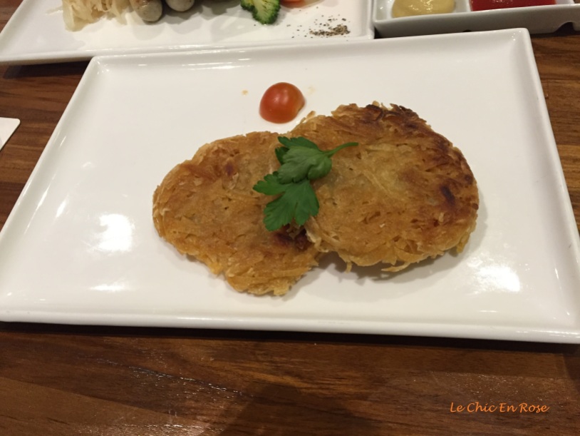 Side dish of "Roesti" a Swiss influence