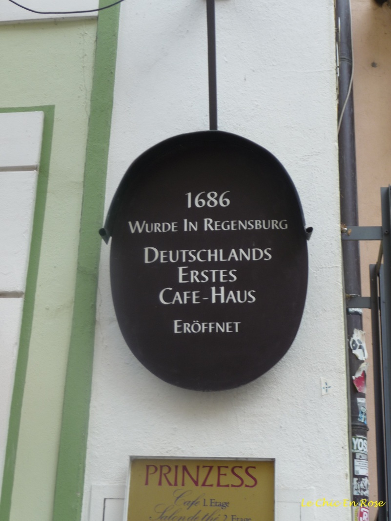 Cafe Prinzess Regensburg - the first coffee house in Germany. It was opened in 1686 in the Rathausplatz.