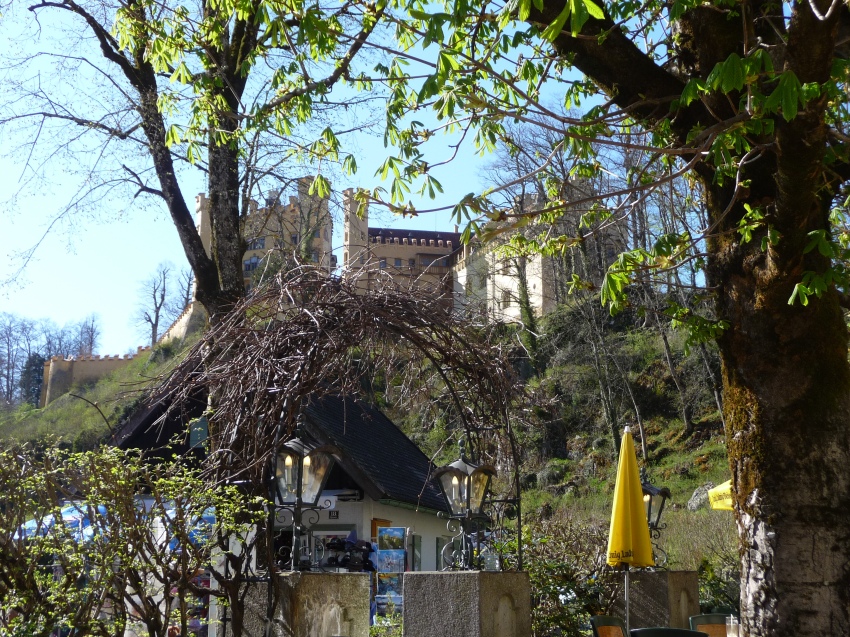 Hohenschwangau Castle as seen from Hotel Mueller Beer Garden