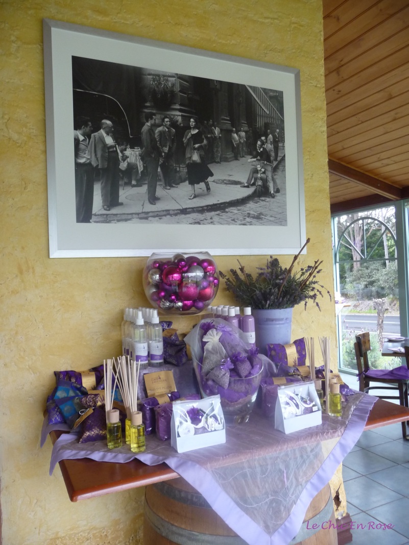 Old framed photos add to the old fashioned ambiance