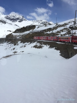 The Bernina Express Ascending The Bernina Pass Switzerland