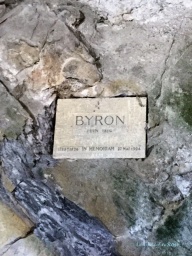 Byron's Plaque - he carved his name into the pillar