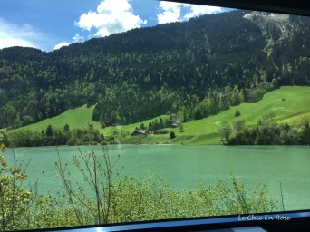 View of an alpine lake near Gstaad