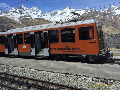 The little orange train going up to Gornergrat