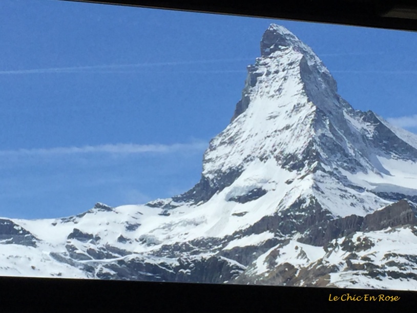 Matterhorn coming into view from the train